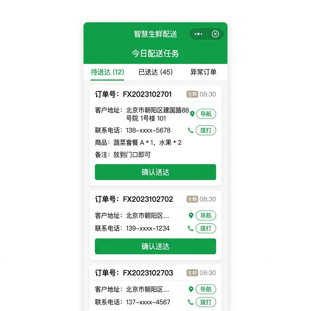 生鲜配送司机端小程序